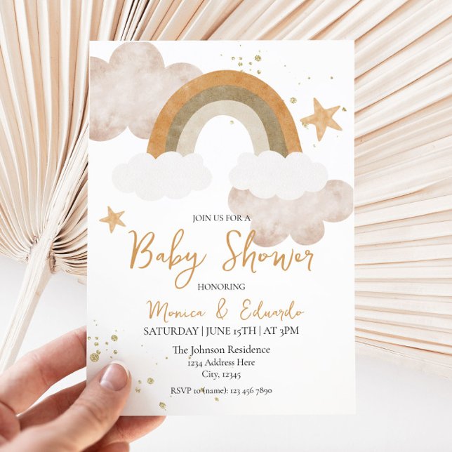 Invitation Baby shower arc-en-ciel Boho (Créateur téléchargé)