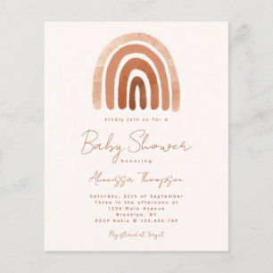 Invitation Baby shower arc-en-ciel Boho Budget