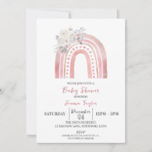 Baby shower arc-en-ciel Boho, Roses blanches