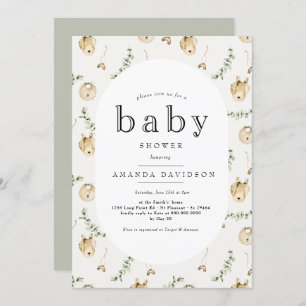 Invitation Baby shower arc-en-ciel de Boho Sage Green Eucalyp