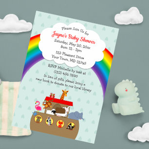 Invitation Baby shower arc-en-ciel de Noah