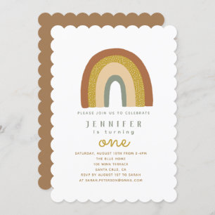 Invitation Baby shower arc-en-ciel mignon