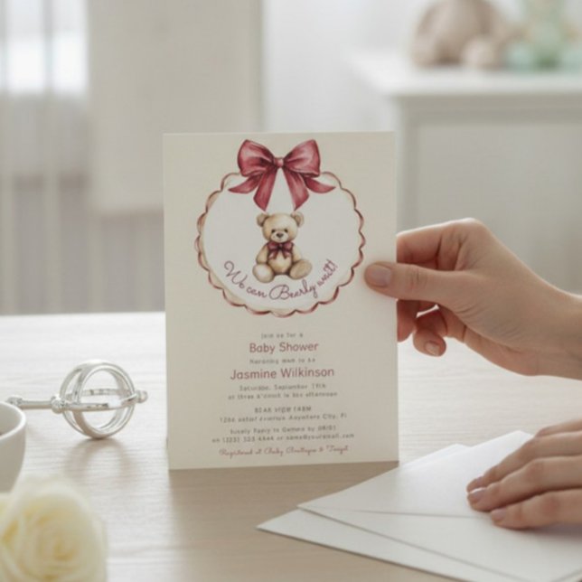Invitation Baby Shower Arc-en-Ciel Ourson (Créateur téléchargé)