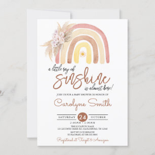 Invitation Baby shower arc-en-ciel Pampas Grass Boho