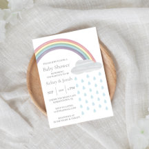 Baby shower arc-en-ciel Pastel Watercolor