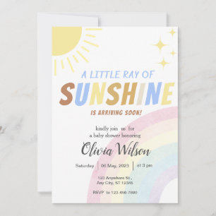 Invitation Baby shower arc-en-ciel Sunshine Boho