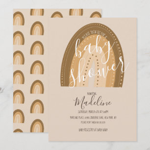 Invitation Baby Shower Arc-en-Ciel Tons Bohèmes Chauds