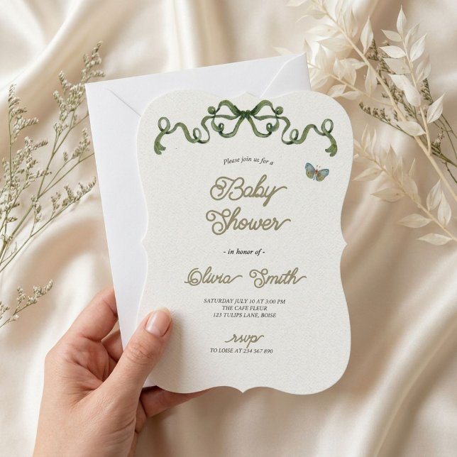 Invitation Baby Shower Arc en Vert Sauge (Créateur téléchargé)