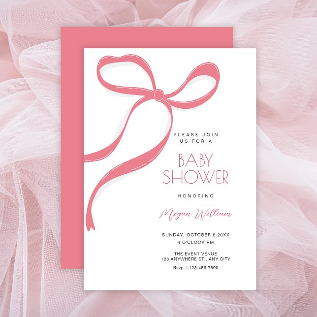 Invitation Baby shower arc rose (Créateur téléchargé)