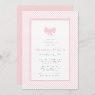 Invitation baby shower arc rose En vichy