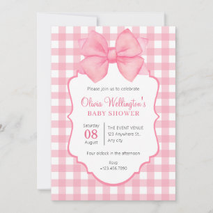 Invitation baby shower arc rose pastel
