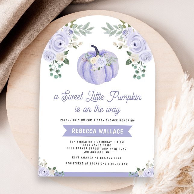 Invitation Baby shower Arc Rose petit Citrouille Lavender (Créateur téléchargé)