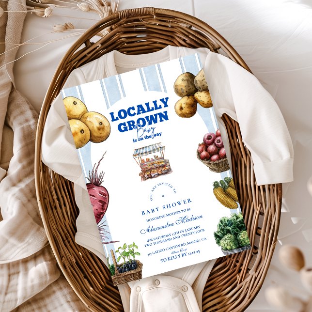 Invitation Baby shower Arch Blue Farmers (Créateur téléchargé)