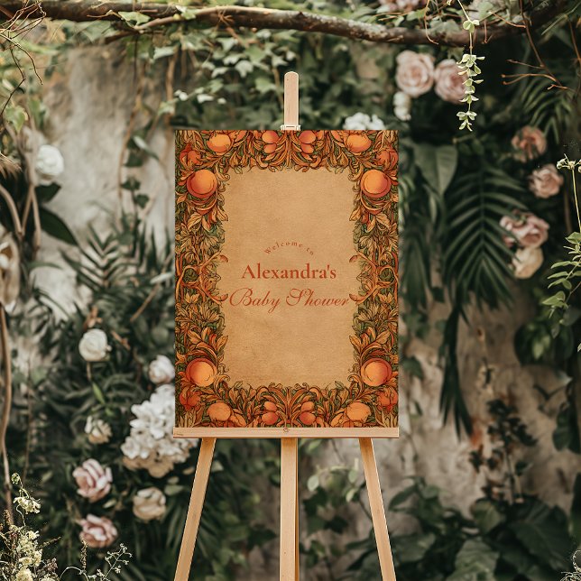 Invitation Baby shower Art nouveau de grenade vintage (Créateur téléchargé)