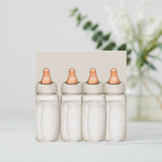 Invitation Baby shower artisanal - Bouteilles pour
