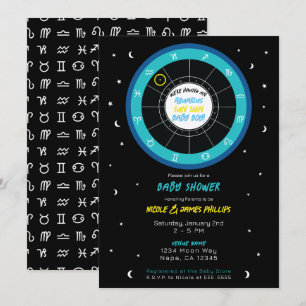 Invitation Baby Shower Astrologie Personnalisé Signe Solaire 