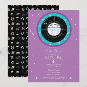 Invitation Baby Shower Astrologie Personnalisée Signe du Sole