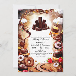 Invitation Baby shower au chocolat Pastel