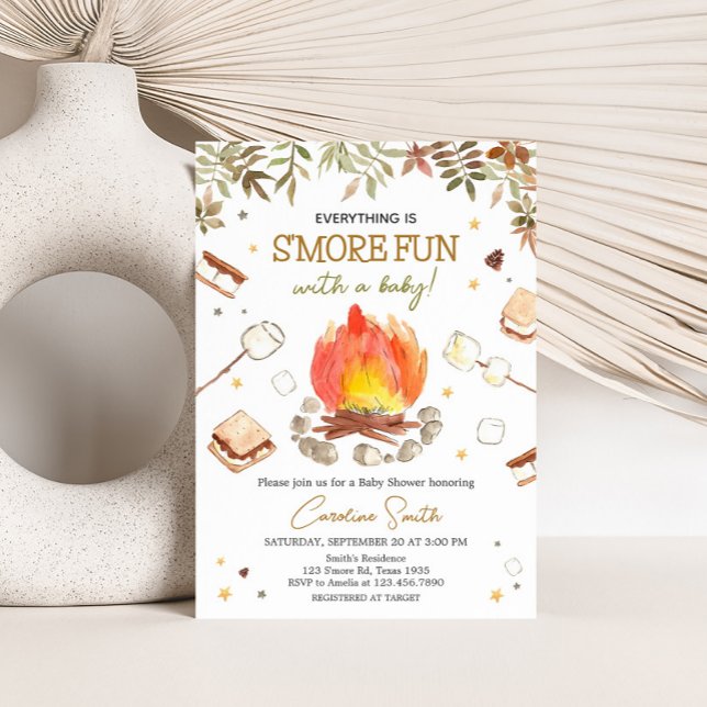 Invitation Baby Shower au feu de camp S'more (Everything Smore Fun Campfire Baby Shower Invitation)