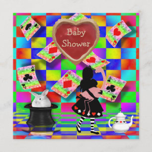 Invitation Baby shower au goût âpre au néon de coeur de