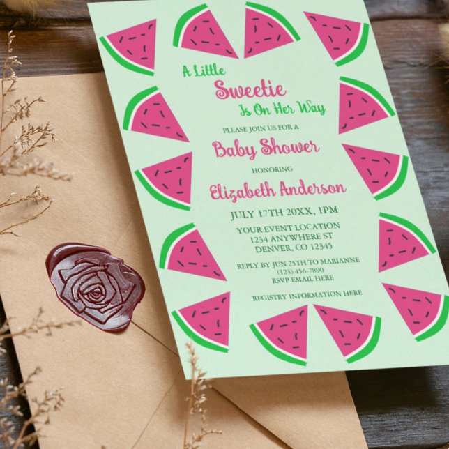Invitation Baby Shower au Melon d'Eau Sucré (Créateur téléchargé)