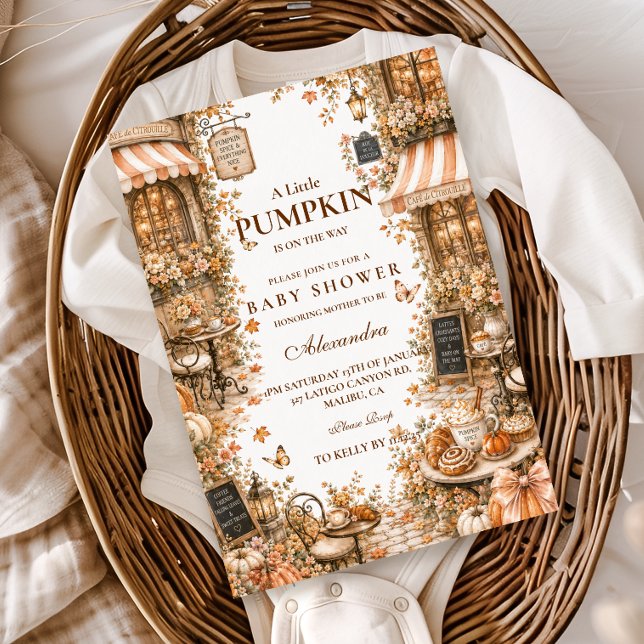 Invitation Baby Shower au parfum de citrouille épicée (Créateur téléchargé)