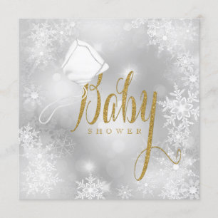 Invitation Baby Shower au Pays des Merveilles de l'Hiver