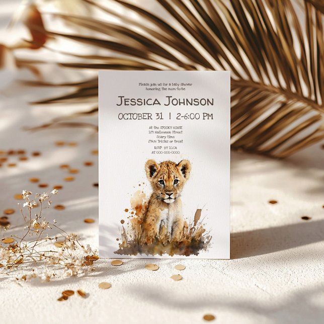 Invitation Baby Shower au roi lion aquarelle (Créateur téléchargé)