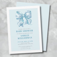 Baby Shower au Ruban Bleu Élégant
