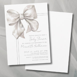 Invitation Baby Shower au Ruban Élégant et Simple