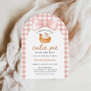 Invitation Baby Shower Automnal Bébé Fille au Petit Ruban Ros