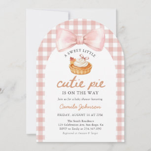 Invitation Baby Shower Automnal Bébé Fille au Petit Ruban Ros