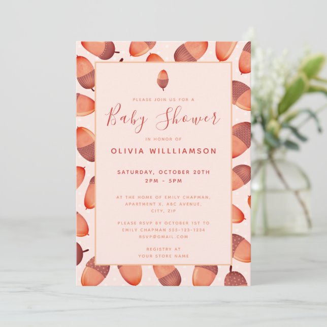 Invitation Baby shower automnal de maïs (Debout devant)
