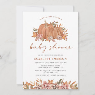 Invitation Baby Shower Automne Citrouille