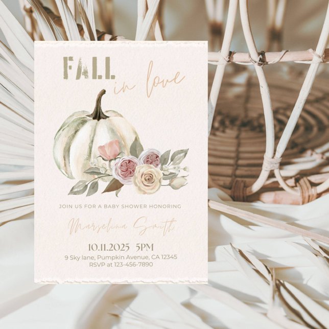 Invitation Baby shower-Automne de la chute dans l'amour Feuil (Créateur téléchargé)