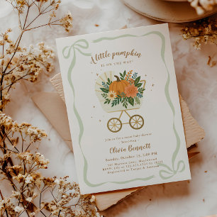 Invitation Baby Shower Automne Genre Neutre Petit Citrouille