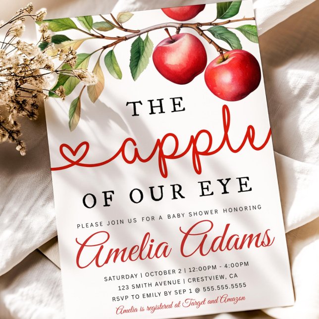 Invitation Baby shower Automne Invitation, Pomme De Notre Oei (Créateur téléchargé)
