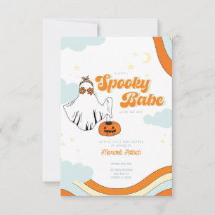 Invitation Baby shower Automne Retro Ghost Baby shower Super