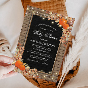 Invitation Baby Shower Automne Rustique de Campagne
