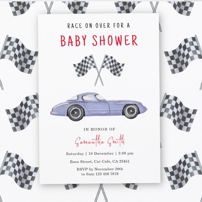 Invitation Baby shower automobile (Créateur téléchargé)
