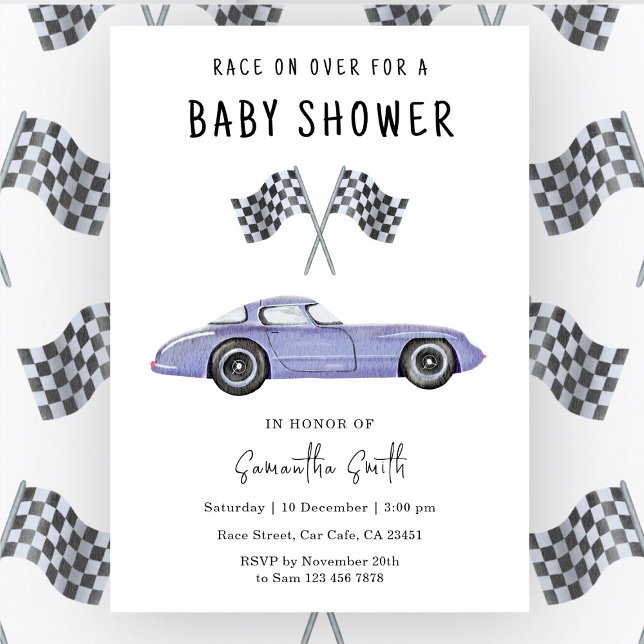Invitation Baby shower automobile (Créateur téléchargé)