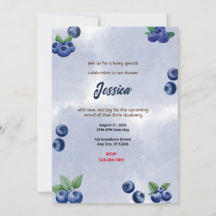 Invitation Baby shower aux bleuets
