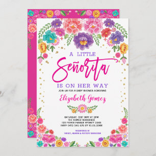 Invitation Baby shower aux fleurs de la petite sénorita