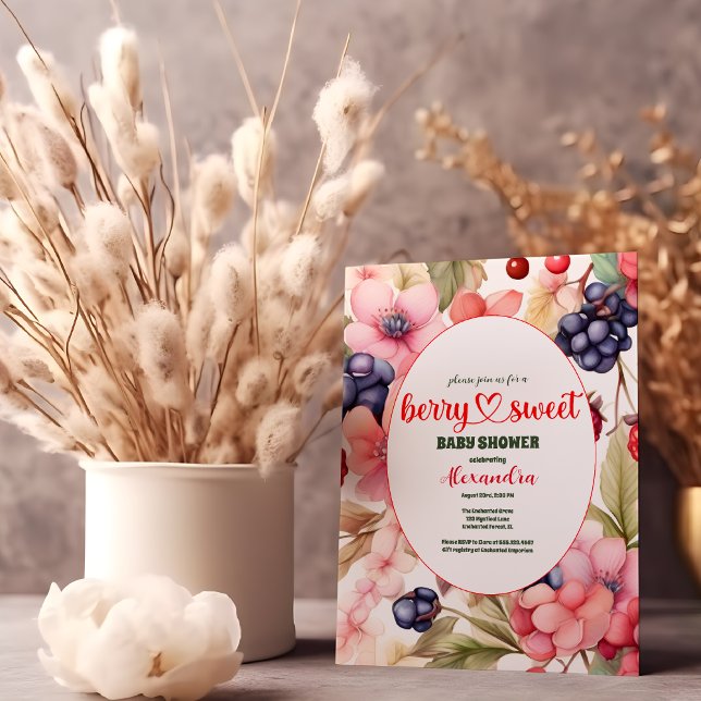 Invitation Baby shower aux fraises (Créateur téléchargé)