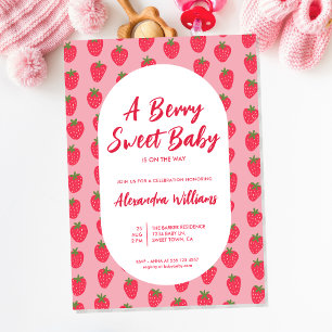 Invitation Baby shower aux fraises