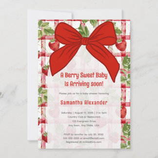 Invitation Baby shower aux fraises