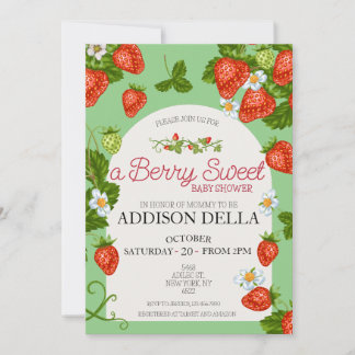 Invitation Baby shower aux fraises | Berry Sweet