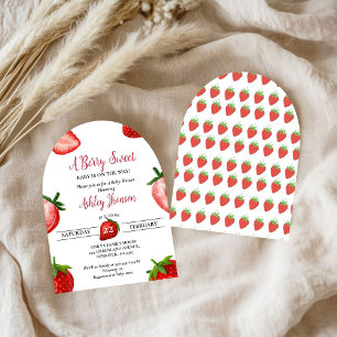 Invitation Baby shower aux fraises Berry Sweet baby