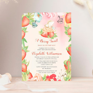 Invitation Baby Shower aux Fraises Douce Baby Shower