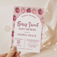 Baby shower aux fraises roses